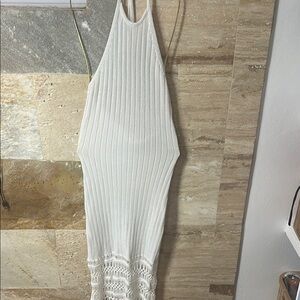 Elegant White Knit Dress